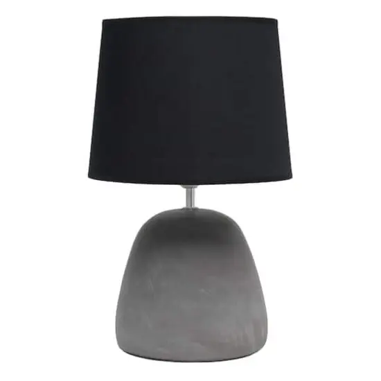 Simple Designs&trade; 17" Round Concrete Table Lamp Black {1}