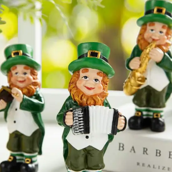 Glitzhome&reg; 5" St. Patrick's Leprechaun Musicians Table D&eacute;cor Set {5}
