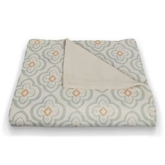 Quatre Coral Fleece Blanket Blue/White {3}