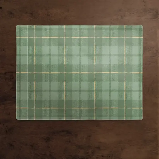 Green Plaid 14" x 18" Cotton Twill Placemat {3}