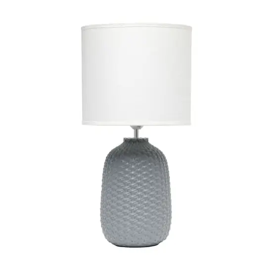 Simple Designs 20" Ceramic Purled Texture Table Lamp Gray {1}