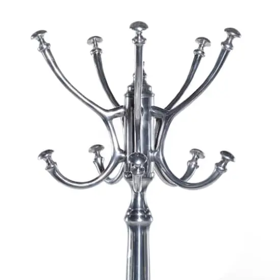 60" Silver Metal Traditional Coat Rack {6}