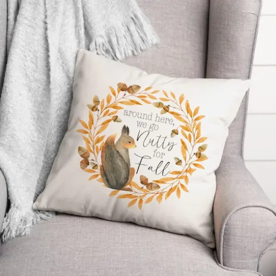 Nutty For Fall Throw Pillow {3}