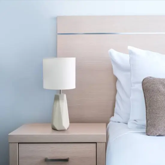 Simple Designs Ceramic Prism Table Lamp Off White {6}