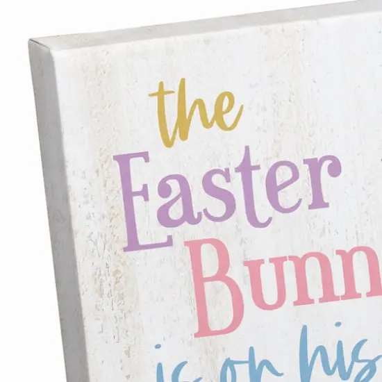 Easter Bunny On His Way 11" x 14" Canvas Wall Art {4}