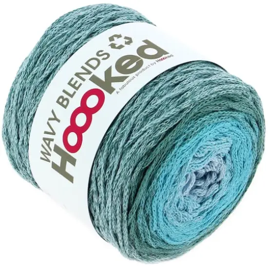 Hoooked Wavy Blends Recycled Cotton Yarn Sea Splash {3}