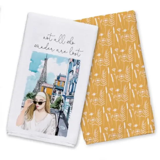 Not All Who Wander Are Lost 16" x 25" Tea Towel Set of 2 {1}