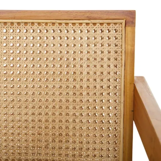 Brown Teak Wood Modern Accent Chair, 20" x 19" x 30" {5}