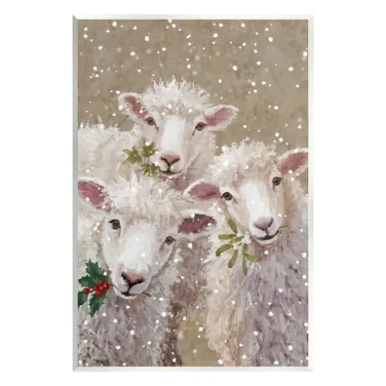 Stupell Industries Winter Sheep Trio Farm Animals Wall Plaque Art {1}