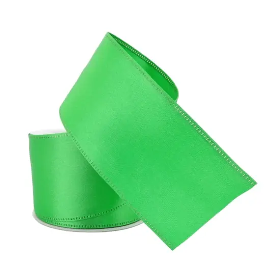2.5" x 10yd. Satin Wired Ribbon by Celebrate It&reg; Specialty Kelly Green {4}