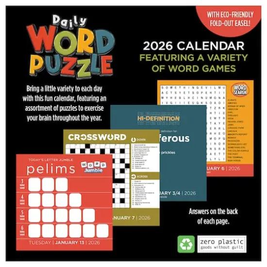 2026 Daily Word Puzzle Daily Desktop Calendar {7}