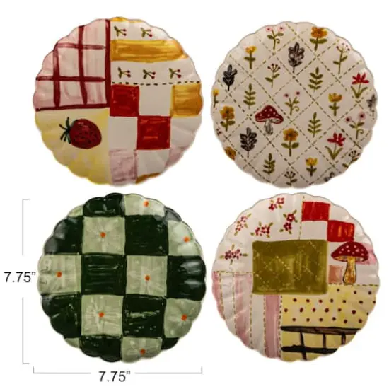 Hello Honey&reg; 7.75" Artisan's Canvas Stoneware Plate Collection Set {6}