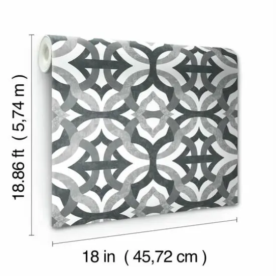 RoomMates Tipton Peel & Stick Wallpaper Gray and White {8}