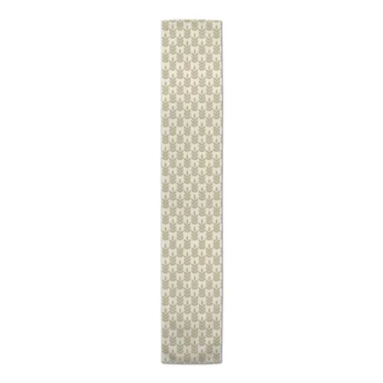Gold Leaf Pattern 16" x 90" Cotton Twill Runner {4}