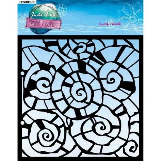 Studio Light Mindful Moodling No.90 Swirly Moodle Stencil, 8" x 8" {1}
