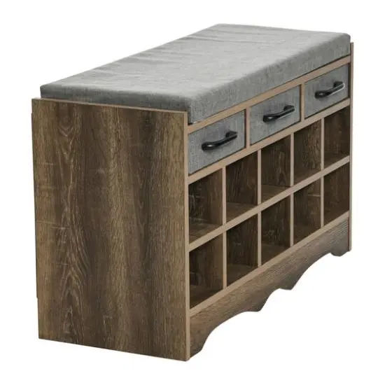 Household Essentials 32" Storage Bench Ashwood {6}