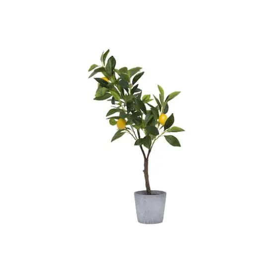 Hello Honey&reg; 2ft. Faux Lemon Tree in Cement Pot {3}