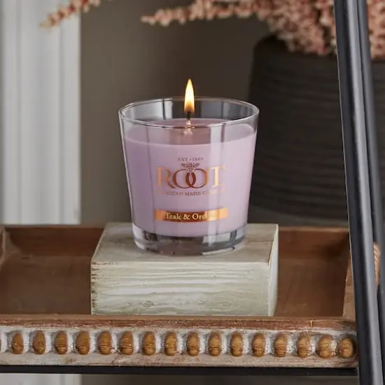 Root Candles 6.3oz. Small Scented Honeycomb Veriglass Jar Candle Teak and Orchid {3}