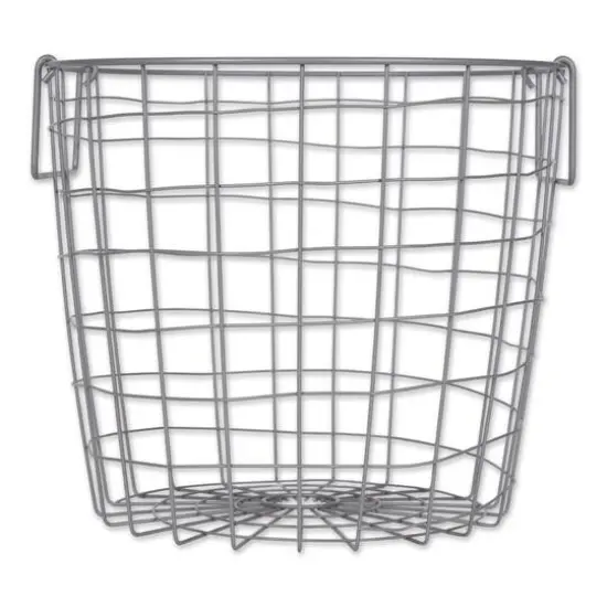 DII&reg; Medium Cool Gray Round Metal Basket {1}