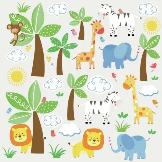 RoomMates Jungle Friends Peel & Stick Wall Decals {5}