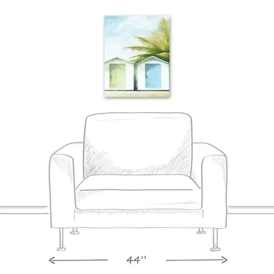 Beach Huts 16" x 20" Canvas Wall Art {4}