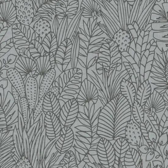 RoomMates Tropical Leaves Sketch Peel & Stick Wallpaper Gray {1}