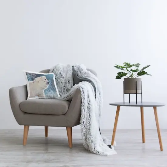 Stupell Industries Smiling Polar Bears Winter Trees Throw Pillow {3}