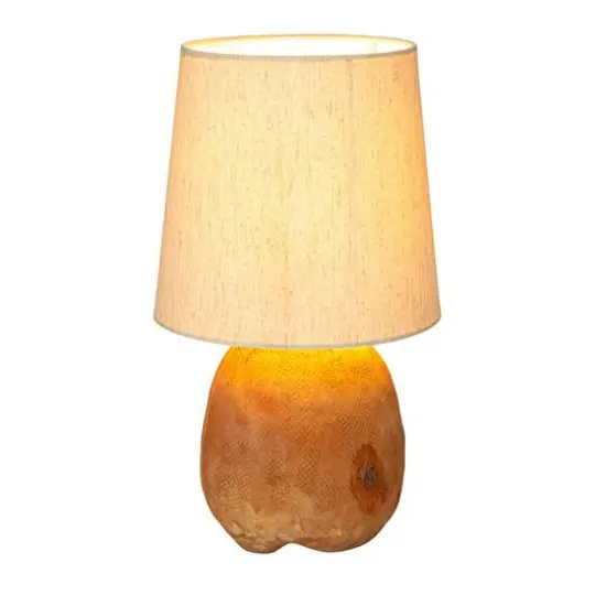 Hello Honey&reg; 16" Natural Terra Cotta Table Lamp with Cotton Shade {11}