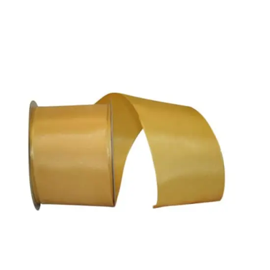 Reliant 2.5" x 25yd. Rhapsody Taffeta Wired Ribbon Yellow Gold {1}
