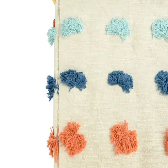 Hello Honey&reg; Woven Cotton Throw with Tufted Dots and Tassels {8}