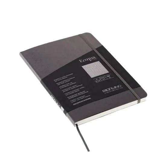 Fabriano® Ecoqua Plus Dotted A5 Fabric-Bound Notebook Gray {6}