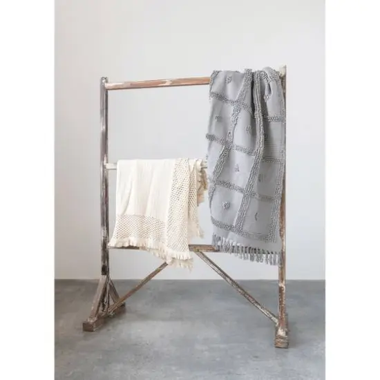 Hello Honey&reg; Grey Cotton Chenille Throw Blanket {4}