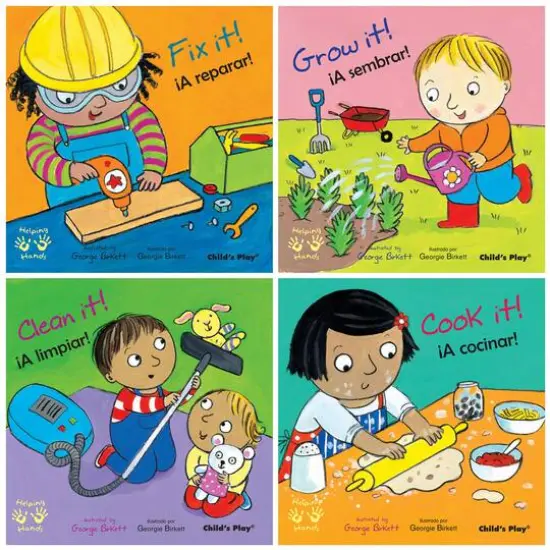 Child's Play Helping Hands/Manos Amigas Bilingual Books, Set of 4 {1}