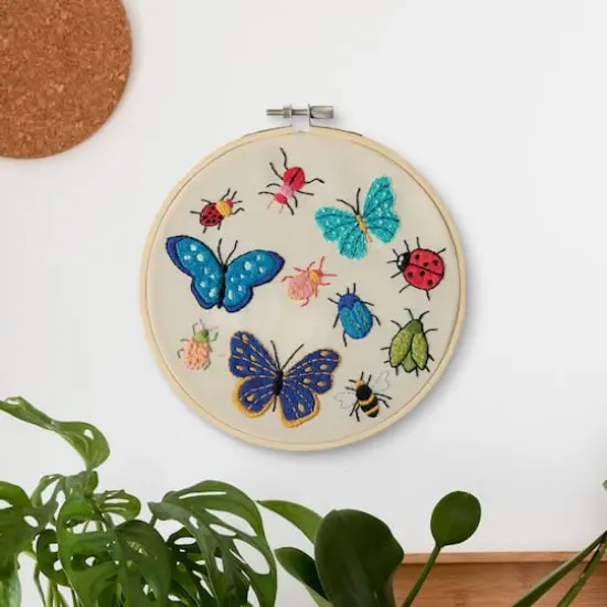 6" Bugs & Butterflies Stamped Design Embroidery Kit with Hoop by Loops & Threads&reg; {3}