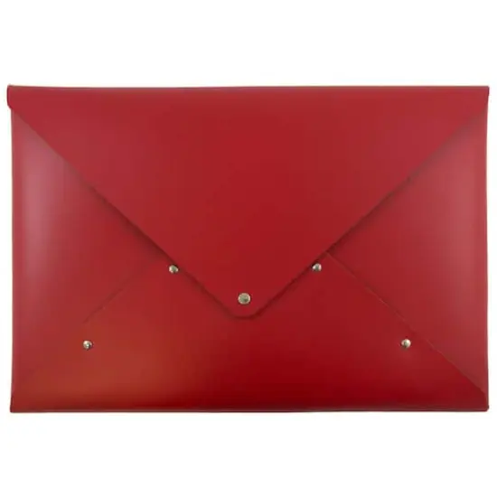 JAM Paper Red Legal Size Italian Leather Portfolio with Snap Closure {1}