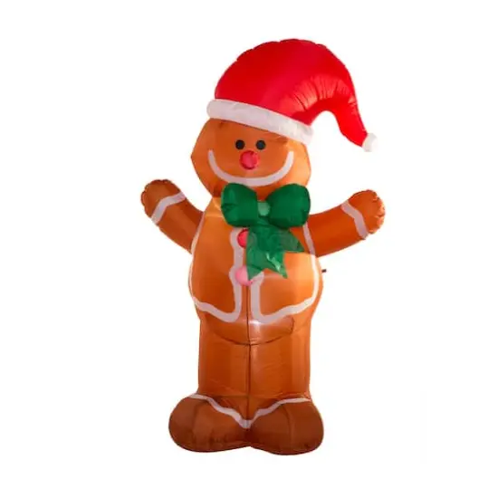 Glitzhome&reg; 8ft. LED Inflatable Gingerbread Man {1}