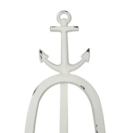 5.5ft. 3-Tier Adjustable White Metal Anchor Easel with Foldable Stand and Chain Support {7}