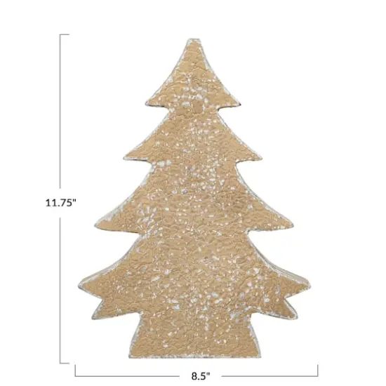 Hello Honey&reg; 11.75" Gold Distressed Wood Christmas Tree {4}