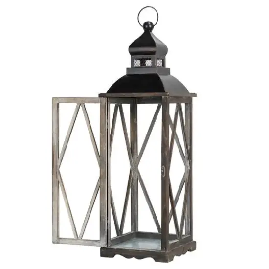 Modern Farmhouse Wooden Lantern Set, 28.5" & 20.5" {6}