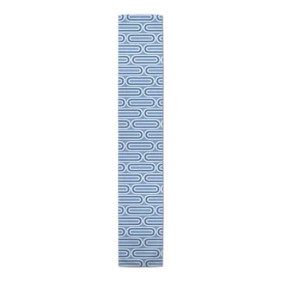 90" Groovy Blue Lines Cotton Twill Runner {4}