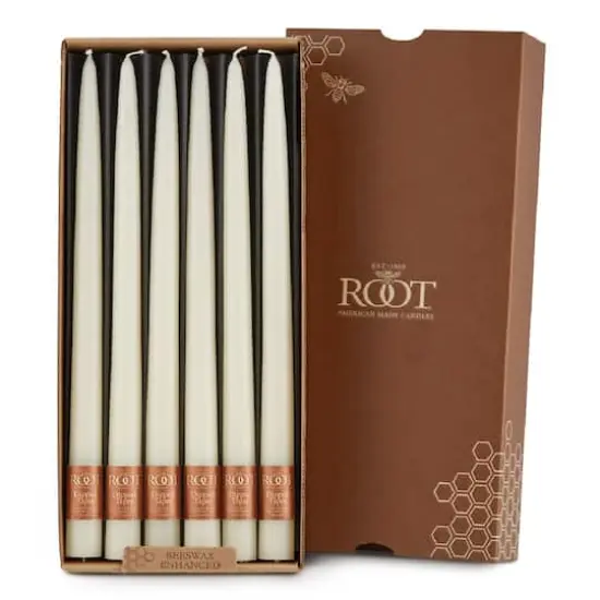 Root Candles 12" Dipped Taper Dinner Candles, 12ct. Ivory {1}