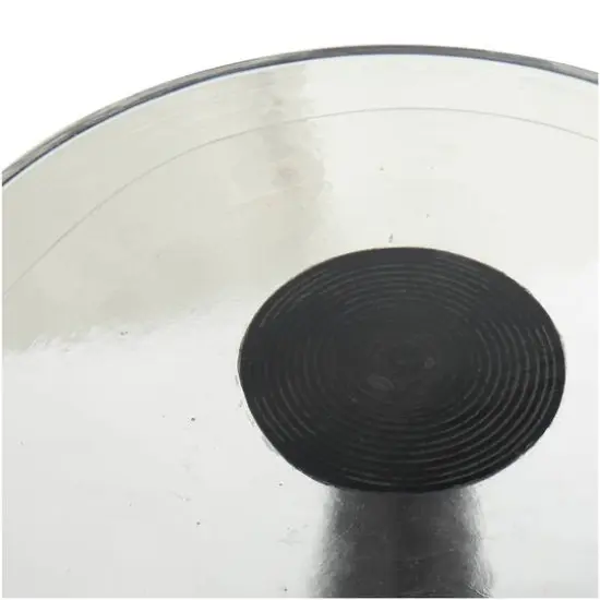 24" Black Aluminum Geometric Cone Accent Table {7}