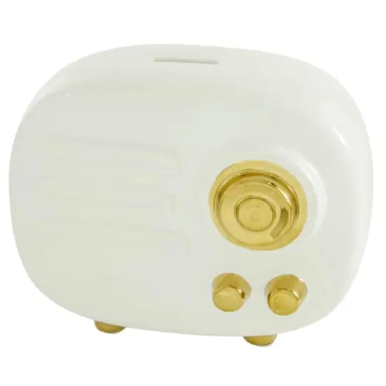 CosmoLiving by Cosmopolitan Gold Ceramic Modern Sculpture, Abstract 7" x 8" x 4" {5}