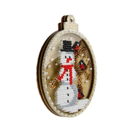 Wonderland Crafts Snowman Ornament Bead Embroidery on Wood Kit {4}