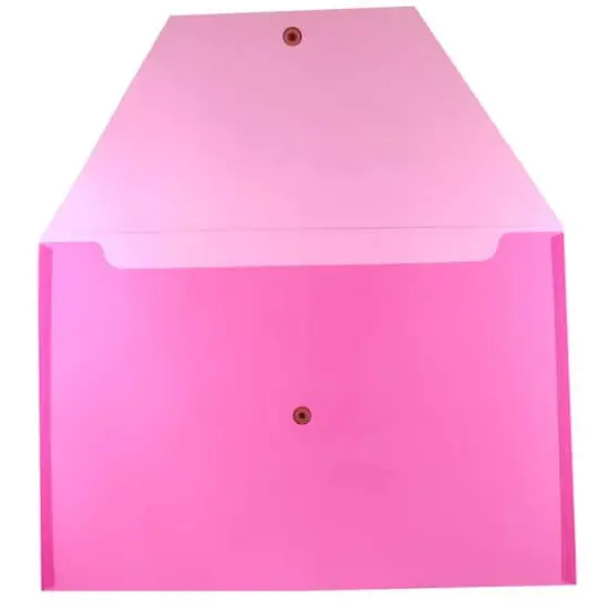 JAM Paper 9.75" x 14.5" Plastic Snap Closure Envelopes, 12ct. Fuchsia {4}