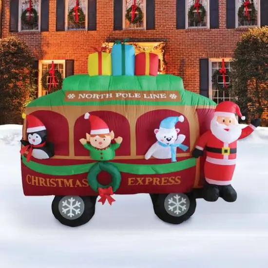 8ft. Inflatable Christmas Caboose {7}