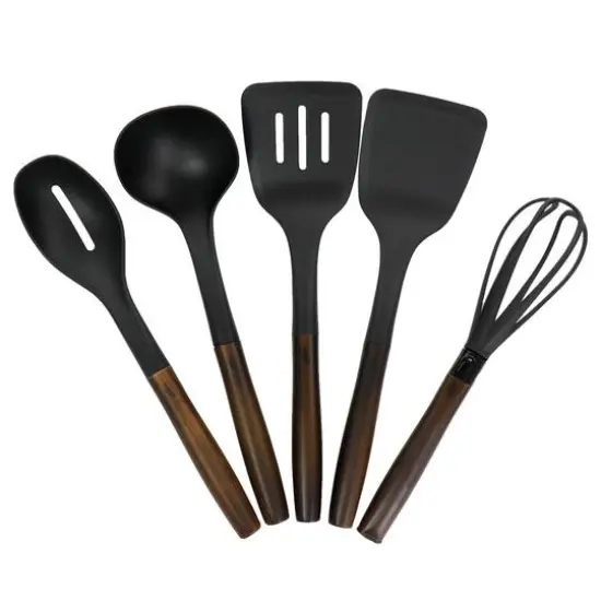 Gibson Home Branwyn Brown & Stainless Steel Handled Kitchen Tool Set, 5ct. {1}