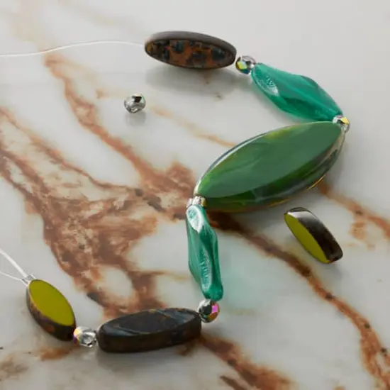 Smooth Green Czech Glass Oval Bead Mix by Bead Landing&trade; {6}