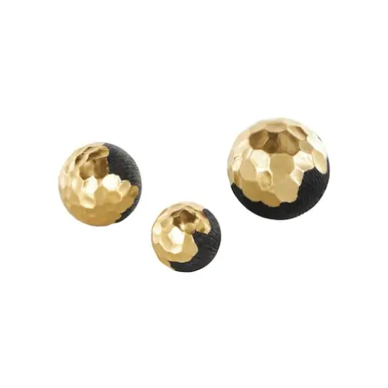 Gold & Black Decorative Orbs & Vase Filler Set {4}