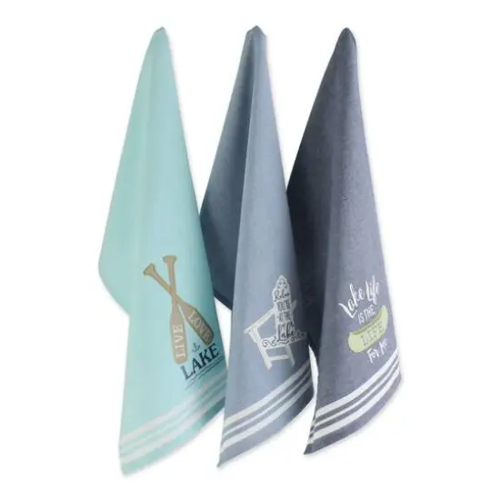 DII&reg; Lakeside Embellished Dishtowel Set {1}